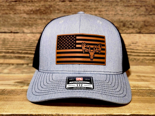 Buck Skull American Flag Hat