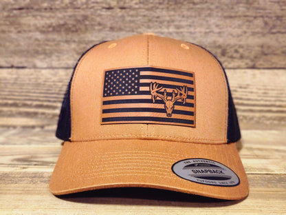 Buck Skull American Flag Hat