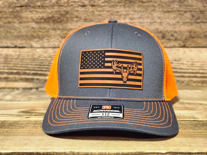 Buck Skull American Flag Hat